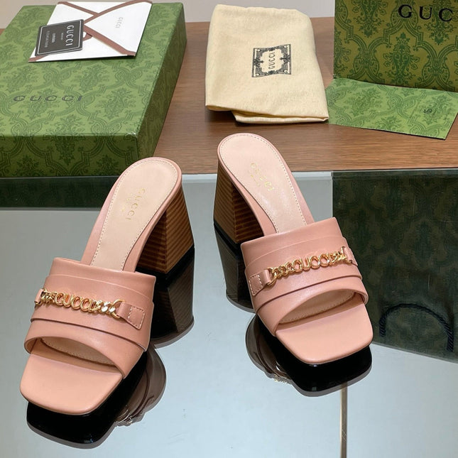 GG SIGNORIA SLIDE SANDAL PASTEL PINK DENIM