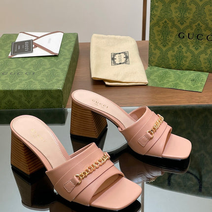 GG SIGNORIA SLIDE SANDAL PASTEL PINK DENIM