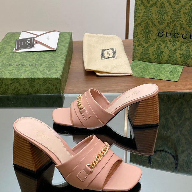 GG SIGNORIA SLIDE SANDAL PASTEL PINK DENIM