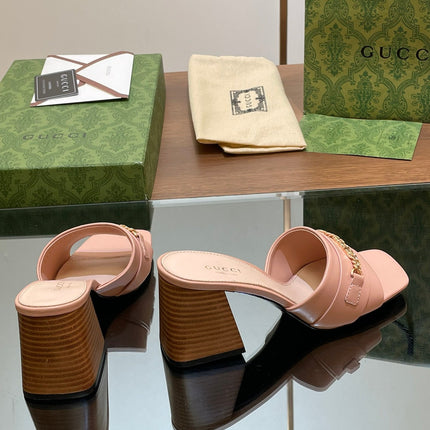 GG SIGNORIA SLIDE SANDAL PASTEL PINK DENIM