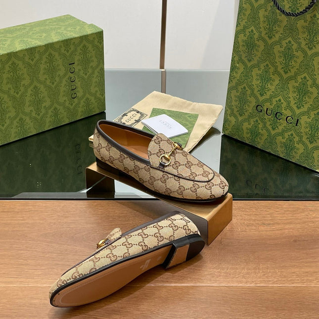 GG JORDAAN LOAFER LIGHT BROWN WOVEN FABRIC