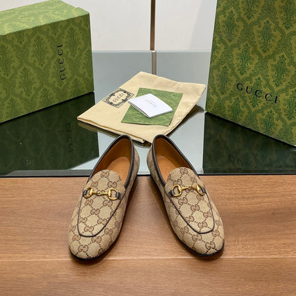 GG JORDAAN LOAFER LIGHT BROWN WOVEN FABRIC