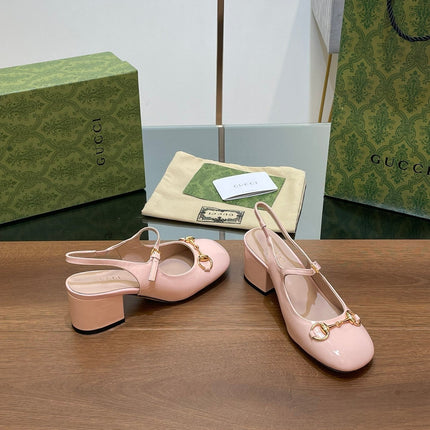 GG HORSEBIT PUMP PASTEL PINK LAMBSKIN