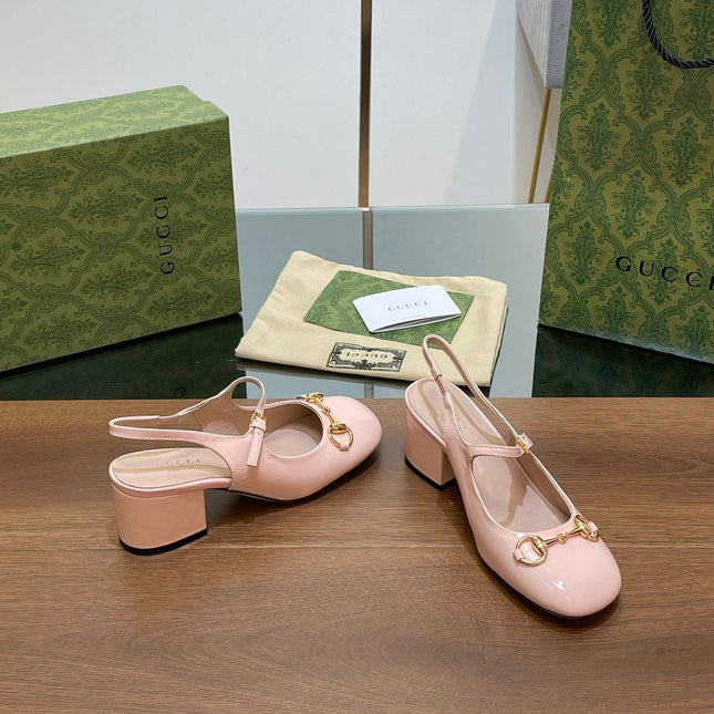 GG HORSEBIT PUMP PASTEL PINK LAMBSKIN