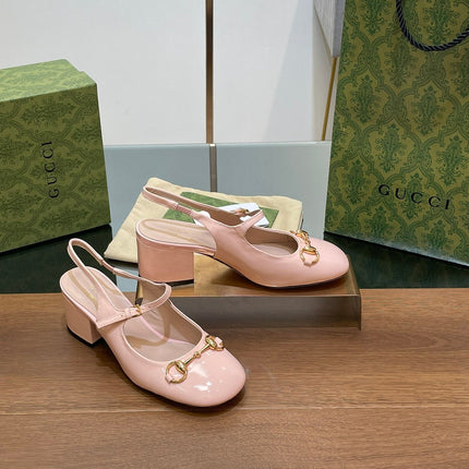 GG HORSEBIT PUMP PASTEL PINK LAMBSKIN