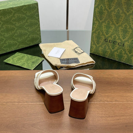 GG SIGNORIA SLIDE SANDAL WHITE DENIM