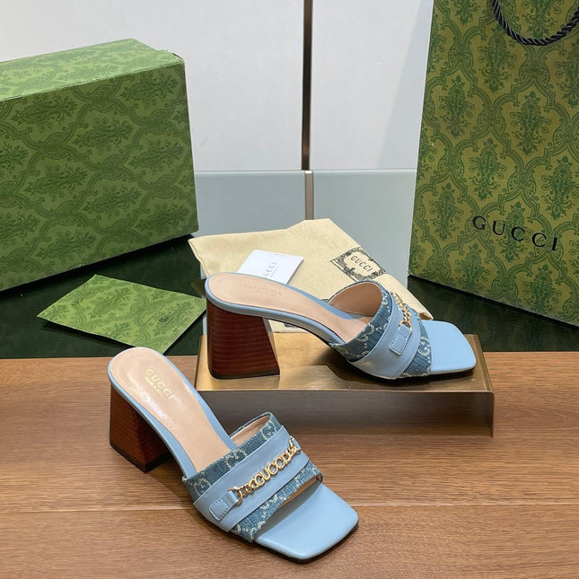 GG SIGNORIA SLIDE SANDAL SKY DENIM