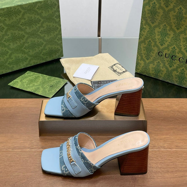 GG SIGNORIA SLIDE SANDAL SKY DENIM