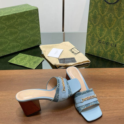 GG SIGNORIA SLIDE SANDAL SKY DENIM