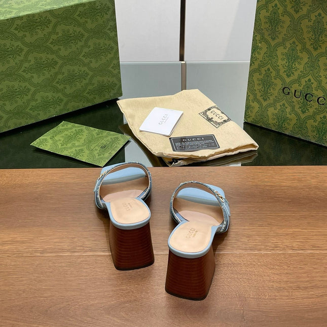 GG SIGNORIA SLIDE SANDAL SKY DENIM