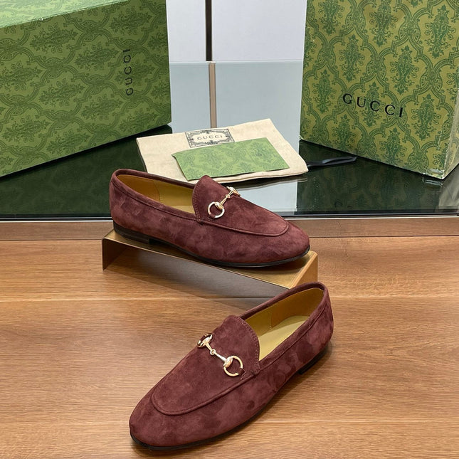 HORSEBIT LOAFER IN UMBER BROWN SUEDE WITH GOLD HARDWARE