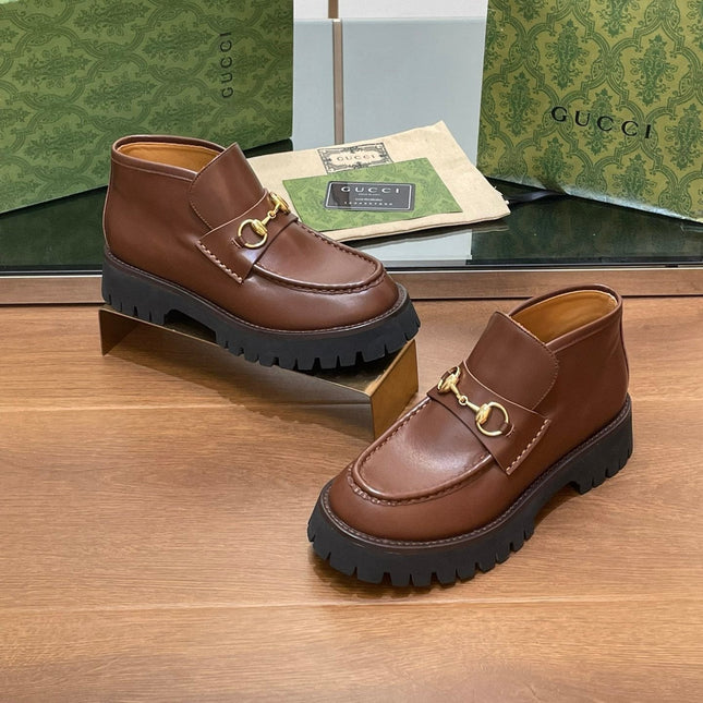 HORSEBIT ANKLE BOOTS 4.5CM IN RUSSET BROWN CALFSKIN