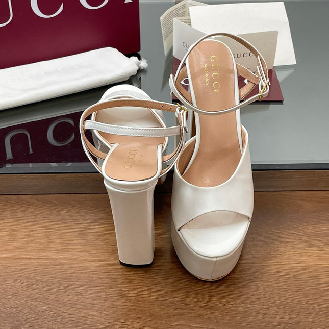 HIGH HEEL SANDALS 13 CM IN WHITE LAMBSKIN