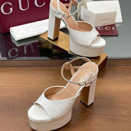 HIGH HEEL SANDALS 13 CM IN WHITE LAMBSKIN