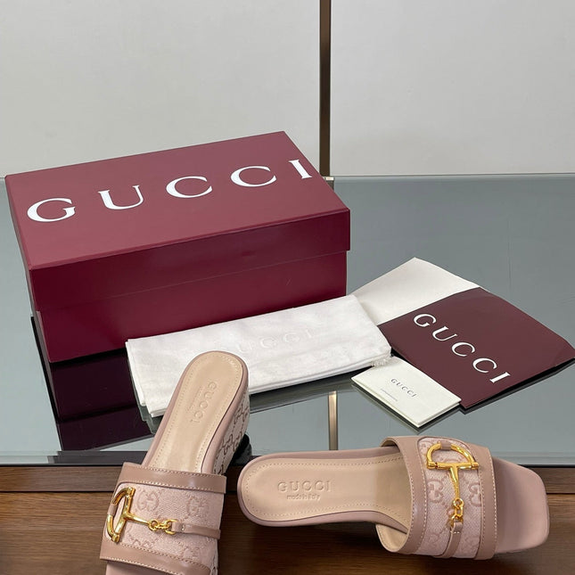 HIGH 6.3 CM WEDGE SANDALS IN DUSTY PINK CALFSKIN AND FABRIC