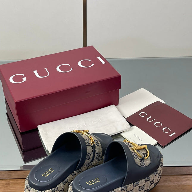 HIGH 5.5 CM WEDGE SANDALS IN BLACK AND BEIGE CALFSKIN AND FABRIC