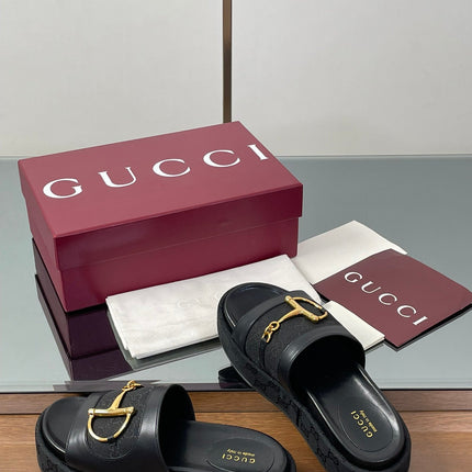 HIGH 5.5 CM WEDGE SANDALS IN BLACK CALFSKIN AND FABRIC