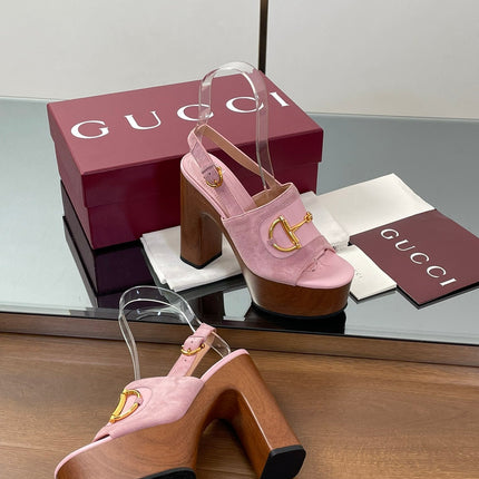 HIGH HEEL SANDALS 13 CM IN PINK CALFSKIN MIX SUEDE GOLD HARDWARE