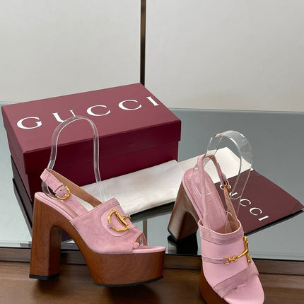 HIGH HEEL SANDALS 13 CM IN PINK CALFSKIN MIX SUEDE GOLD HARDWARE