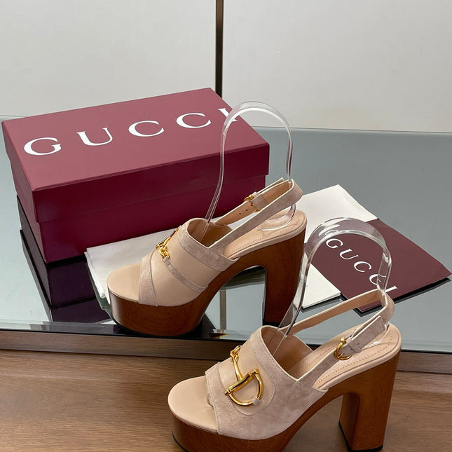 HIGH HEEL SANDALS 13 CM IN BEIGE CALFSKIN MIX SUEDE GOLD HARDWARE