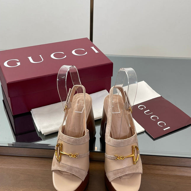 HIGH HEEL SANDALS 13 CM IN BEIGE CALFSKIN MIX SUEDE GOLD HARDWARE