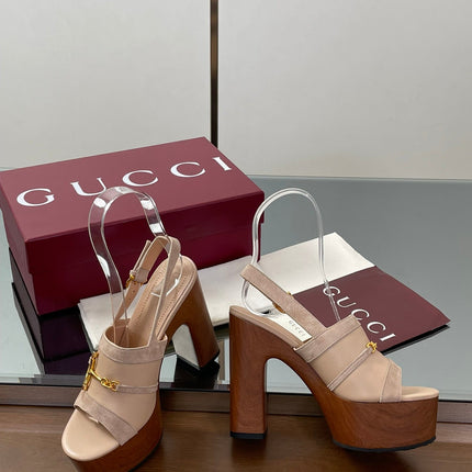 HIGH HEEL SANDALS 13 CM IN BEIGE CALFSKIN MIX SUEDE GOLD HARDWARE