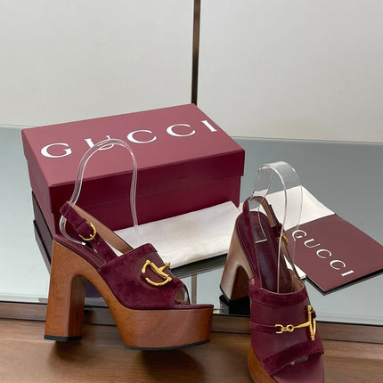 HIGH HEEL SANDALS 13 CM IN DARK RED CALFSKIN MIX SUEDE GOLD HARDWARE