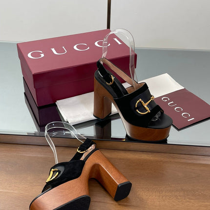 HIGH HEEL SANDALS 13 CM IN BLACK CALFSKIN MIX SUEDE GOLD HARDWARE