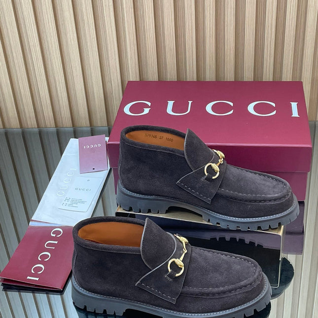 GG HORSEBIT LOAFERS IN DARK PURPLE SUEDE