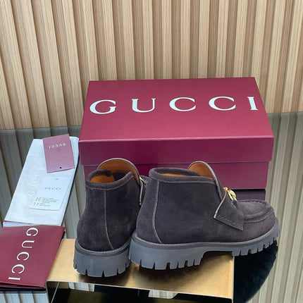 GG HORSEBIT LOAFERS IN DARK PURPLE SUEDE