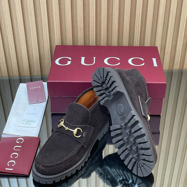 GG HORSEBIT LOAFERS IN DARK PURPLE SUEDE