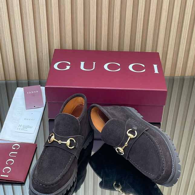 GG HORSEBIT LOAFERS IN DARK PURPLE SUEDE