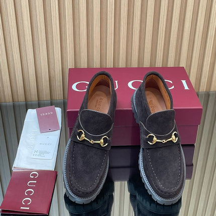 GG HORSEBIT LOAFERS IN DARK PURPLE SUEDE