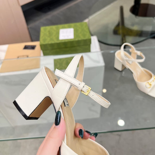 GG HIGH HEELS SANDALS 60 IN CREAM WHITE LAMBSKIN