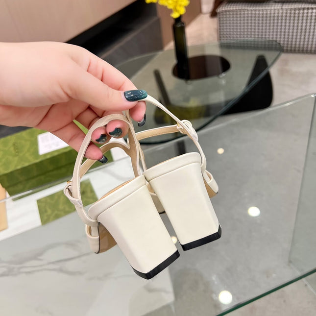 GG HIGH HEELS SANDALS 60 IN CREAM WHITE LAMBSKIN