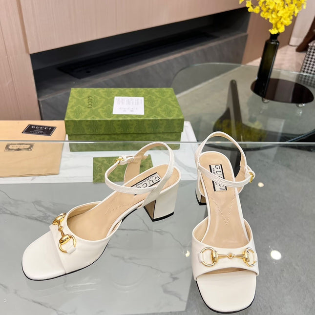 GG HIGH HEELS SANDALS 60 IN CREAM WHITE LAMBSKIN