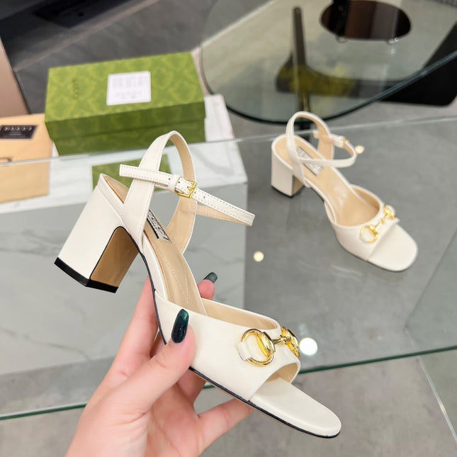 GG HIGH HEELS SANDALS 60 IN CREAM WHITE LAMBSKIN