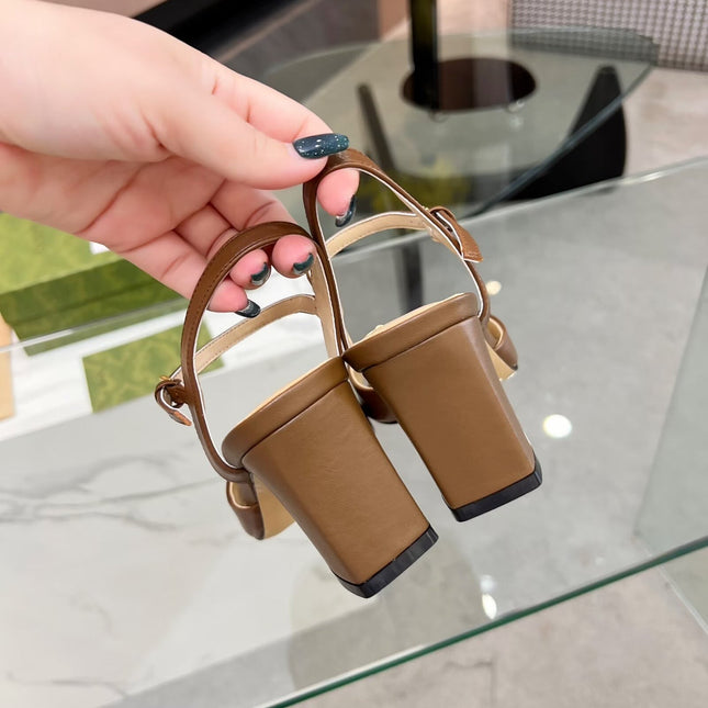 GG HIGH HEELS SANDALS 60 IN BROWN LAMBSKIN