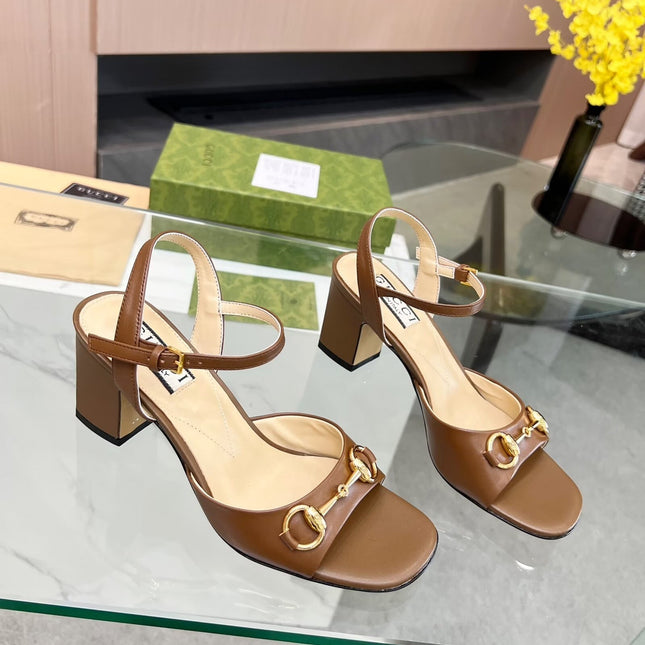 GG HIGH HEELS SANDALS 60 IN BROWN LAMBSKIN