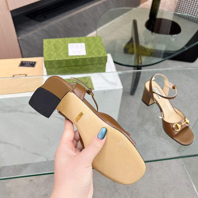 GG HIGH HEELS SANDALS 60 IN BROWN LAMBSKIN