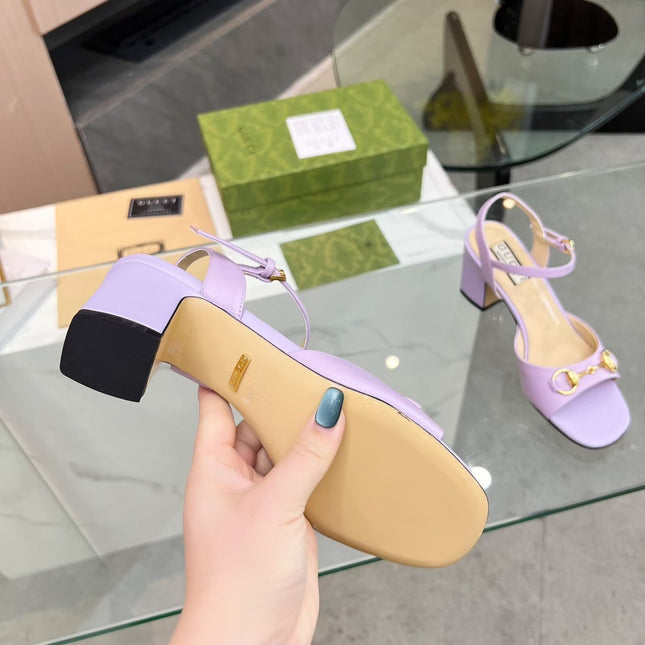 GG HIGH HEELS SANDALS 60 IN PURPLE LAMBSKIN