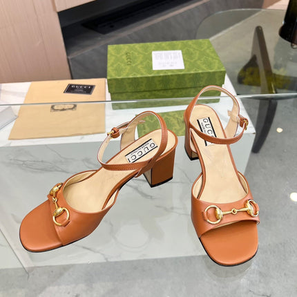GG HIGH HEELS SANDALS 60 IN ORANGE LAMBSKIN