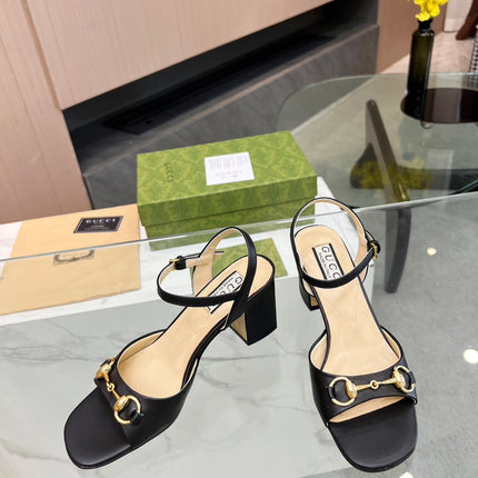 GG HIGH HEELS SANDALS 60 IN BLACK LAMBSKIN