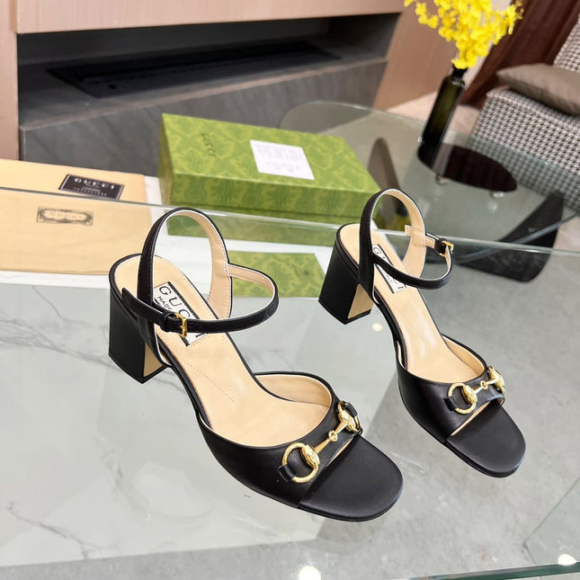 GG HIGH HEELS SANDALS 60 IN BLACK LAMBSKIN