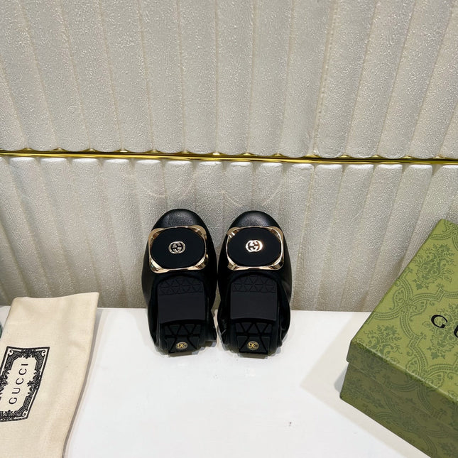 GG BALLET SUPER SLIM BLACK LAMBSKIN