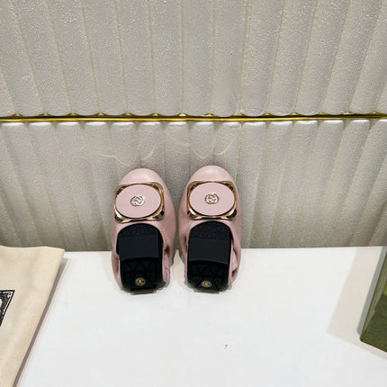 GG BALLET SUPER SLIM PASTEL PINK LAMBSKIN