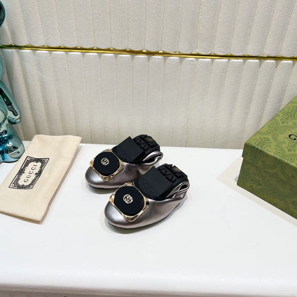 GG BALLET SUPER SLIM SILVER LAMBSKIN