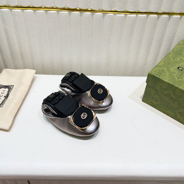 GG BALLET SUPER SLIM SILVER LAMBSKIN