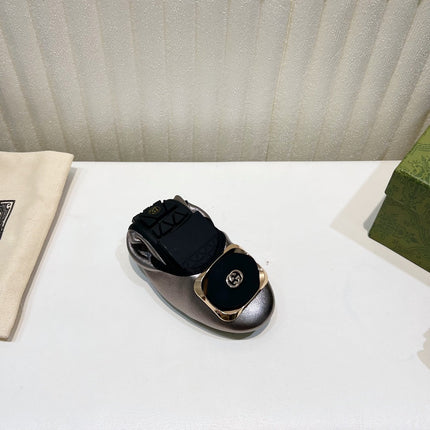 GG BALLET SUPER SLIM SILVER LAMBSKIN