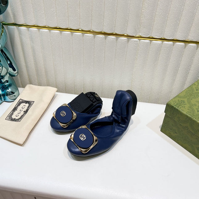 GG BALLET SUPER SLIM NAVY LAMBSKIN